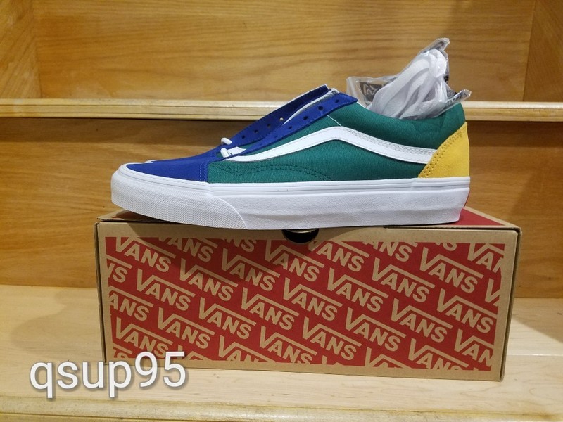 yellow red blue green vans